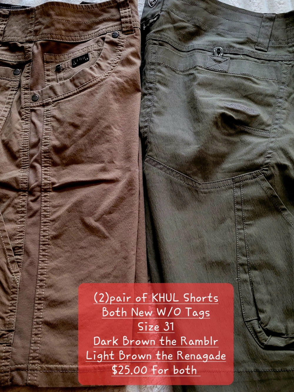 Men's Shorts Set in Dark Brown and Olive
